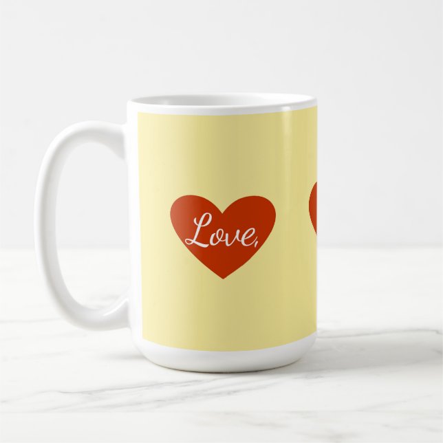 Liebe für Rotes Herz individuell anpassbar Kaffeetasse (Links)