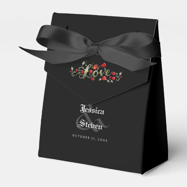 Liebe für Schwarz und Rote Rosen, die mit den Hoch Geschenkschachtel (Vorderseite)