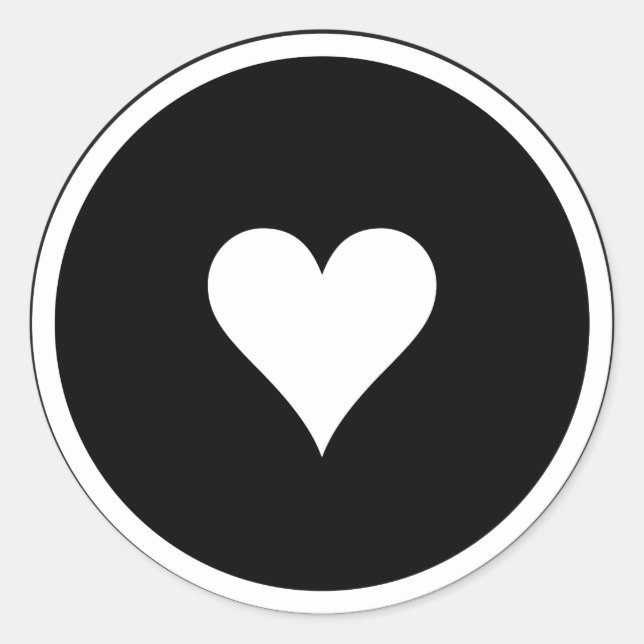 Liebe für Schwarz/Weiß/Siegel Runder Aufkleber (Vorderseite)
