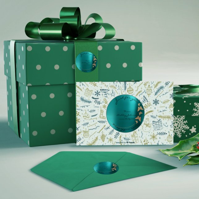 Liebe für Sie Butterfly Sepia Gold Aquamarin Runder Aufkleber (Von Creator hochgeladen)