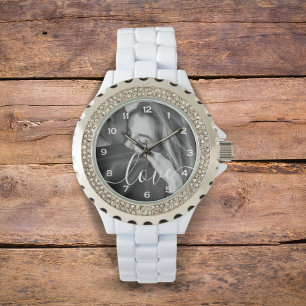 Liebe für Skripts mit benutzerdefiniertem Foto Armbanduhr