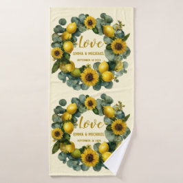 Liebe für Sonnenblumen Badehandtuch