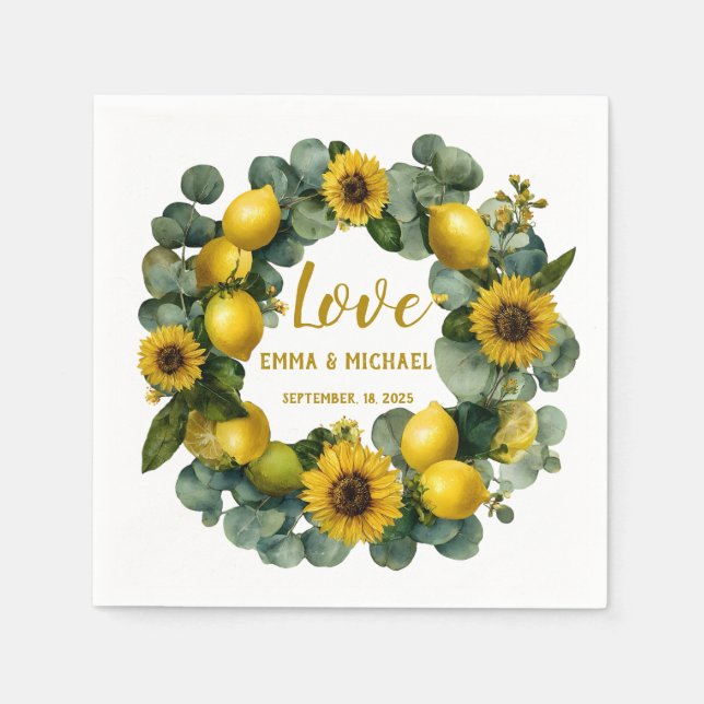 Liebe für Sonnenblumen Serviette (Vorderseite)