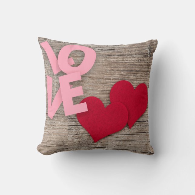 Liebe für Valentinstag Holzkissen Kissen (Vorderseite)
