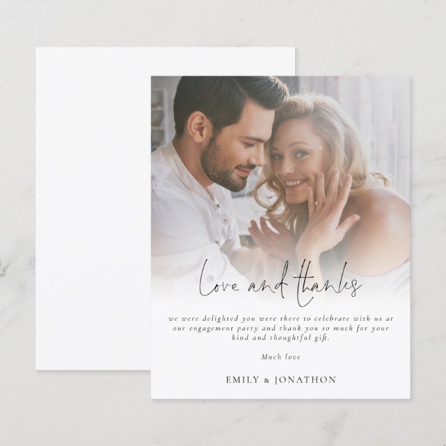 Liebe für Verlobung von Skript-Foto und Danke (Vorne/Hinten)