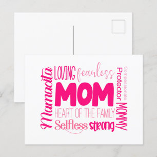Liebe Furchtlose Mama Herz der Familie Postkarte