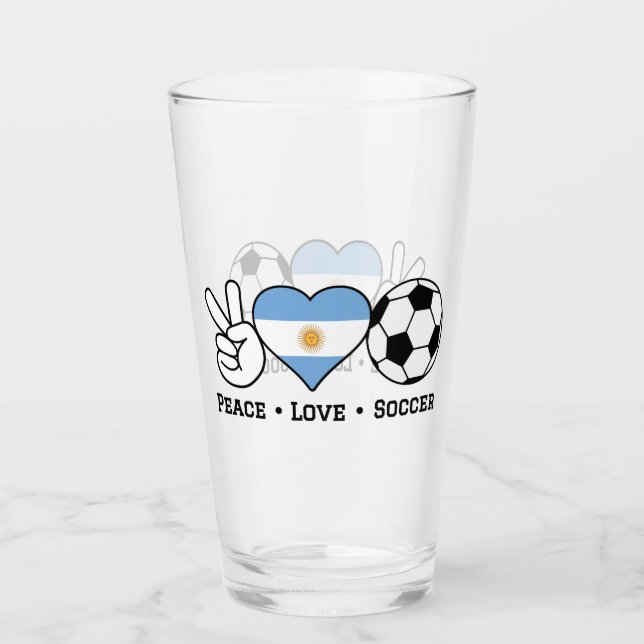 Liebe Fußball Argentinien Glas (Vorderseite)