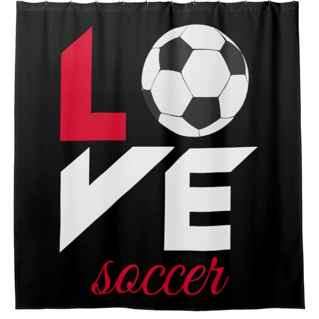 Liebe Fußball Duschvorhang (Vorderseite)