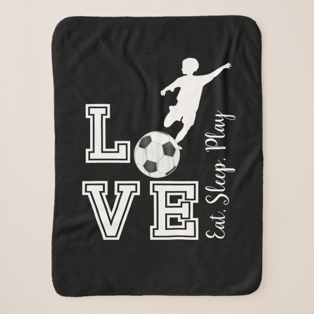 Liebe Fußball - Essen, Schlaf, Spielen - Junge Sherpadecke (Vorderseite)