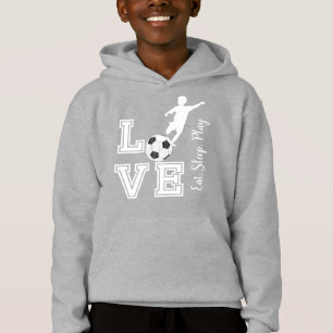 Liebe-Fußball - essen Sie, schlafen Sie, Spiel - Hoodie
