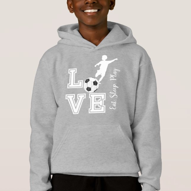 Liebe-Fußball - essen Sie, schlafen Sie, Spiel - Hoodie (Vorderseite)