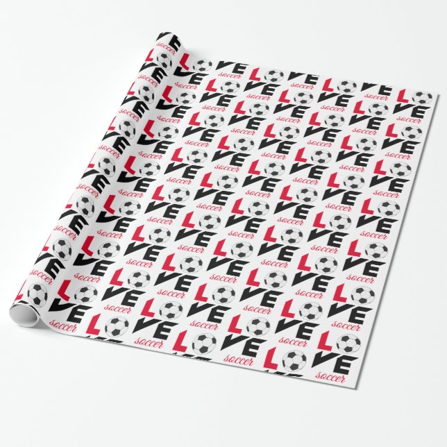Liebe Fußball Geschenkpapier (Ungerollt)