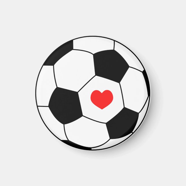 Liebe Fußball - Herzenssportball Magnet (Vorne)