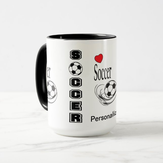 Liebe ⚽ Fußball - Personalisieren Tasse (Vorderseite Links)