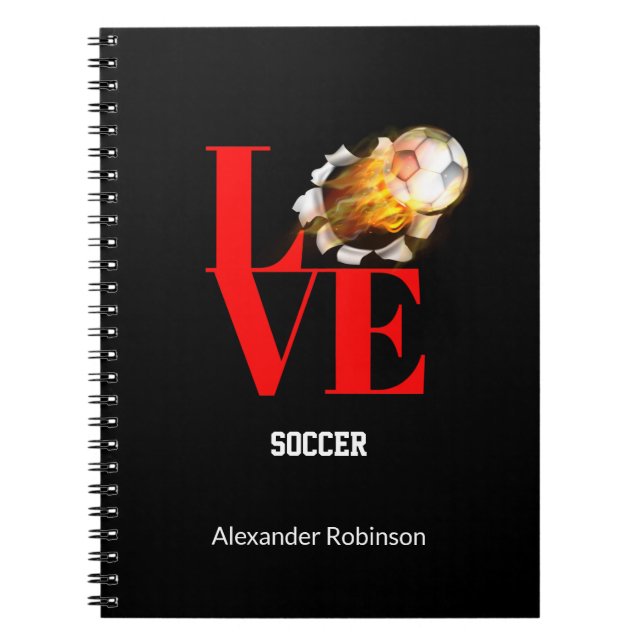 Liebe Fußball Personalisierter Sport Notizblock (Vorderseite)