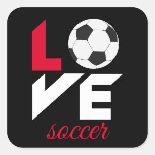 Liebe Fußball Quadratischer Aufkleber