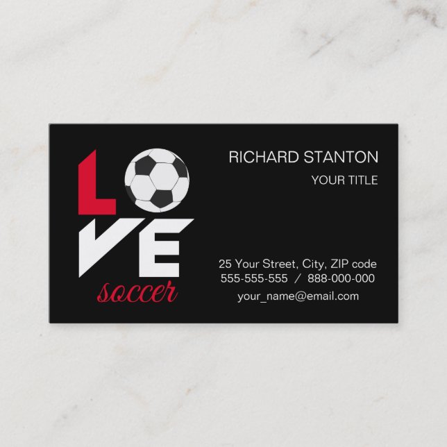 Liebe Fußball Visitenkarte (Vorderseite)
