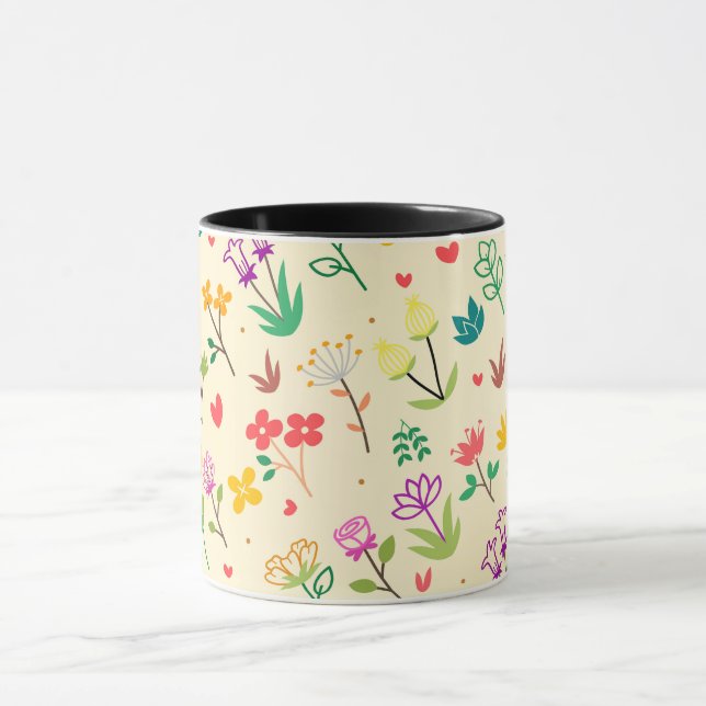 Liebe Garden Spring Flowers & Hearts Tasse (Zentrum)
