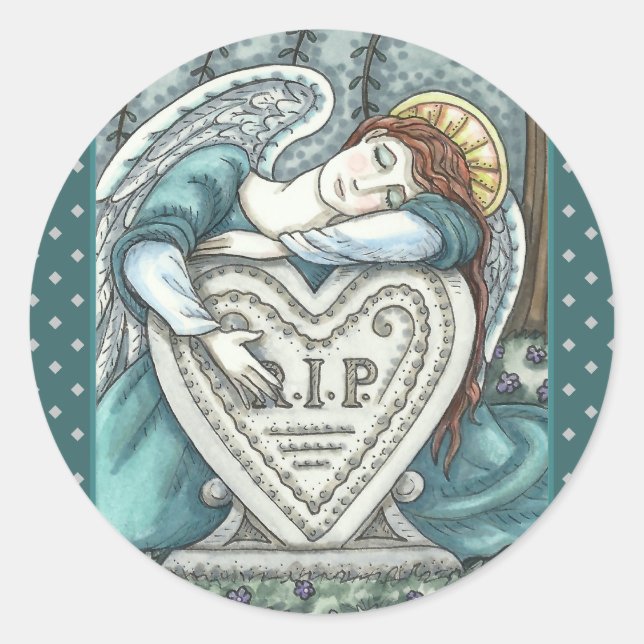 LIEBE GARDISCHE ANGEL, FRIEDHOF MOURNING ART RIP RUNDER AUFKLEBER (Vorderseite)