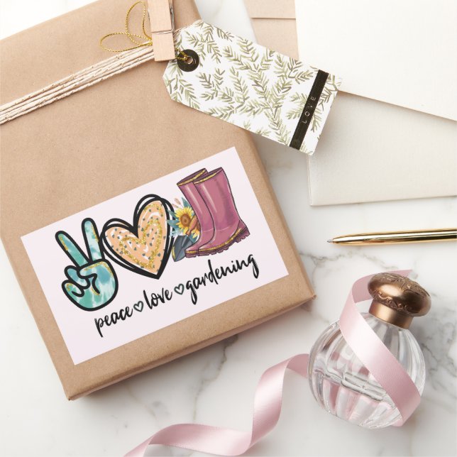 Liebe Gartenarbeit Rechteckiger Aufkleber (Schenken)