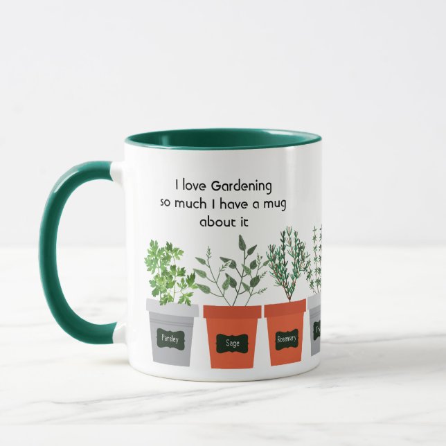 Liebe Gärtnern so viel ich so viel Spaß Zitat Tasse (Links)