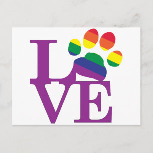 Liebe-Gay-Pawprint- Postkarte