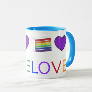 LIEBE Gay Pride LGBT Rainbow Layer Cake Slice Tasse