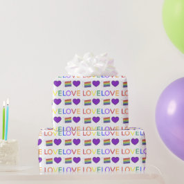 LIEBE Gay Pride Rainbow Cake Lila Heart LGBTQ Geschenkpapier