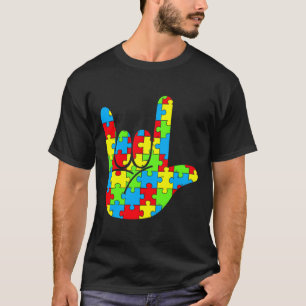 Liebe Gebärdensprache Autismus Bewusstsein T-Shirt