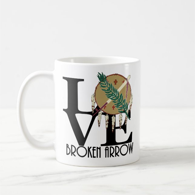LIEBE gebrochen Arrow Oklahoma 11oz Kaffeetasse (Links)