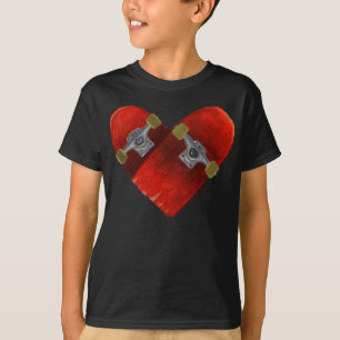 Liebe gebrochener Brett Skateboardingentwurf T-Shirt