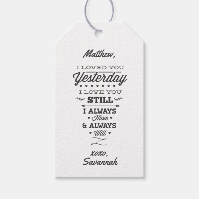 Liebe Gedicht Geschenkanhänger (Vorderseite)