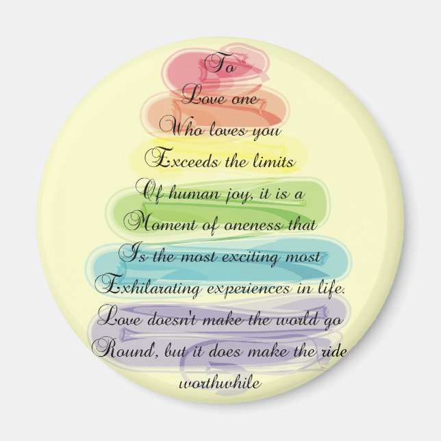 "Liebe" Gedicht gibt Künstlerisches Baumdesign Magnet (Vorne)