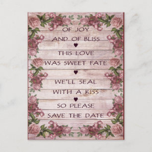 Liebe Gedicht Save the Date Postkarte