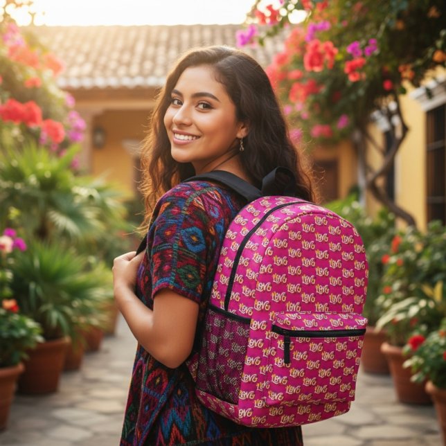 LIEBE gedruckter Rucksack (Von Creator hochgeladen)