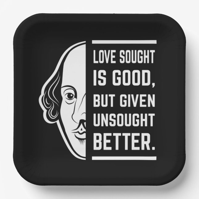 Liebe gefragt ist gut Shakespeare Thespia Zitat Pappteller (Vorderseite)