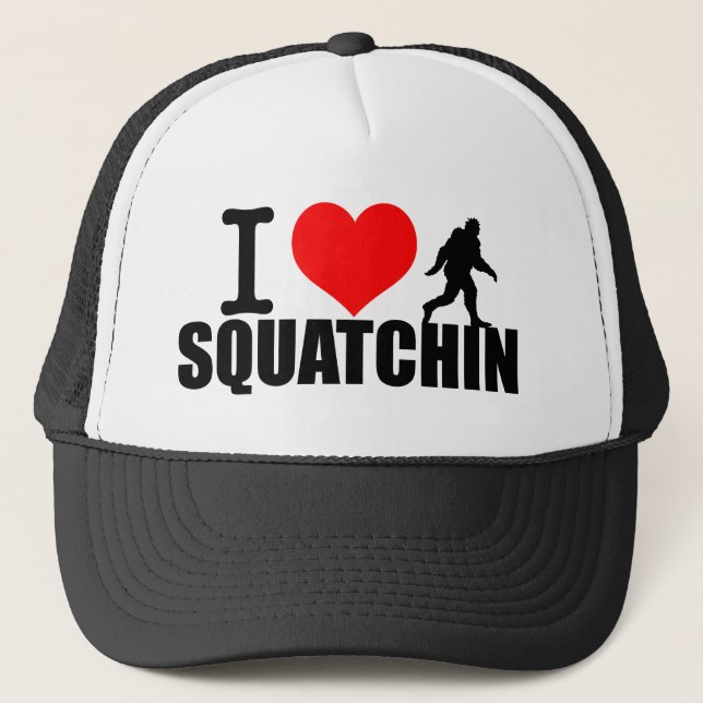 Liebe gehendes Squatchin Truckerkappe (Vorderseite)