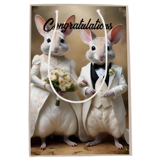 "Liebe geht unter: Eine Hochzeitsfeier in Bilby Mittlere Geschenktüte (Vorderseite)