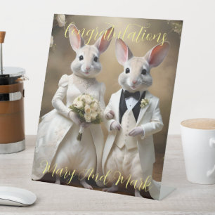 "Liebe geht unter: Eine Hochzeitsfeier in Bilby Sockelschild