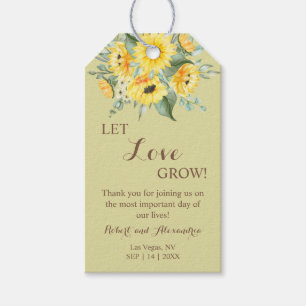 Liebe gelassen Sonnenblumen Gastgeschenk Hochzeit Geschenkanhänger