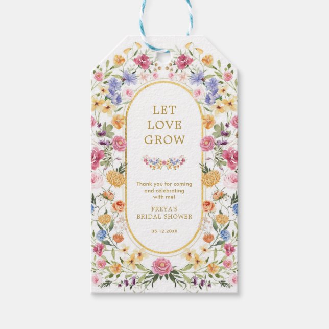 Liebe gelassen Wildblume Garten Brautparty Geschenkanhänger (Vorderseite)
