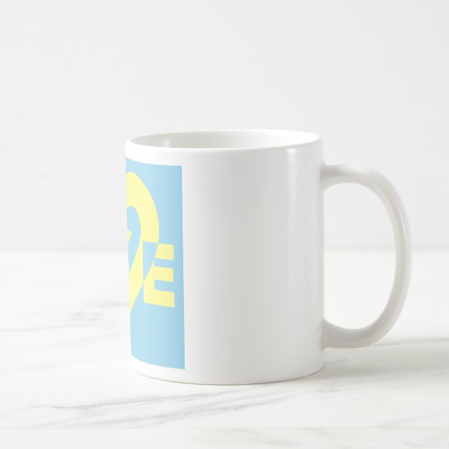 Liebe gelb auf blau kaffeetasse (Rechts)