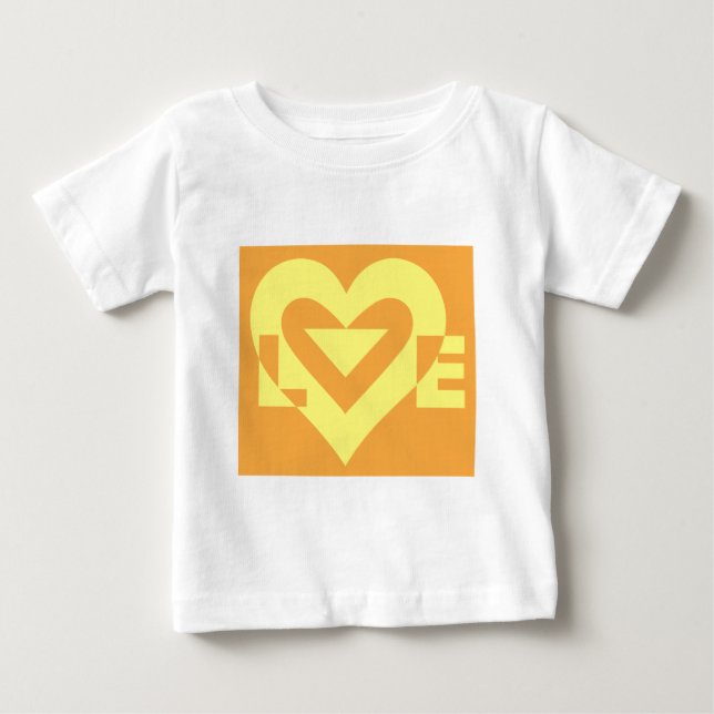 Liebe Gelb in Orange Baby T-shirt (Vorderseite)
