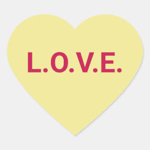 Liebe gelb niedlich Valentinstag Konversation Herz-Aufkleber