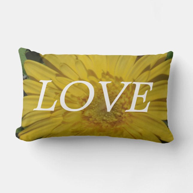 Liebe-Gelbfärbung, Blume-Inspiration Lendenkissen (Vorderseite)