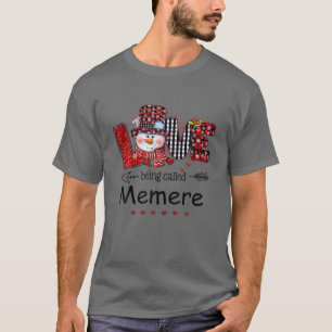 Liebe genannt Memes Snowman Christmas Red Plai T-Shirt