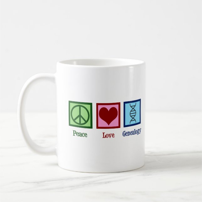 Liebe Genealogie des Friedens Kaffeetasse (Links)