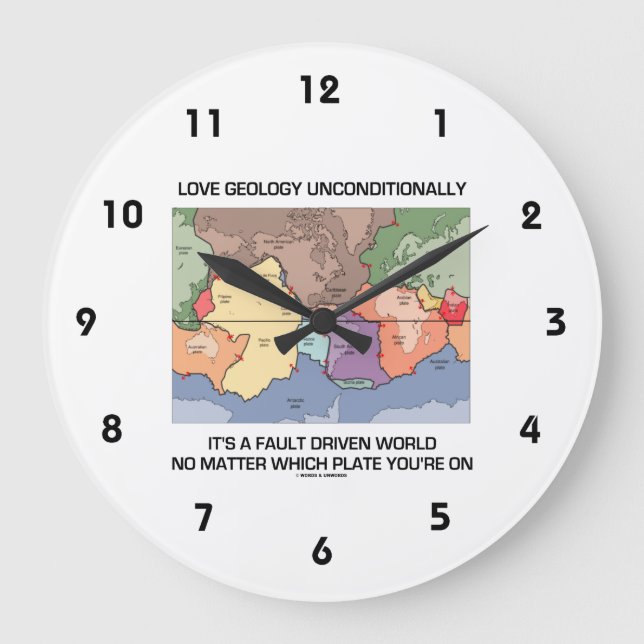 Liebe Geologie bedingungslos durch Fehler angetrie Große Wanduhr (Vorderseite)