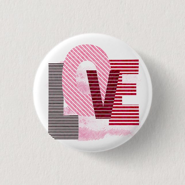 Liebe Geometric Magenta Letter Button (Vorderseite)
