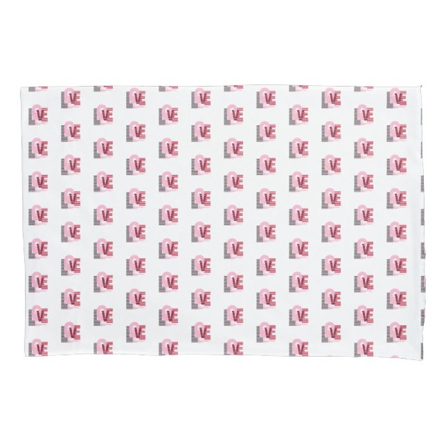 Liebe Geometric Magenta Letter Kissenbezug (Vorderseite)